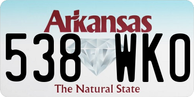 AR license plate 538WKO