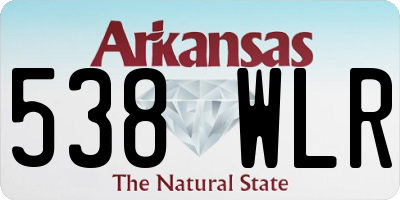 AR license plate 538WLR