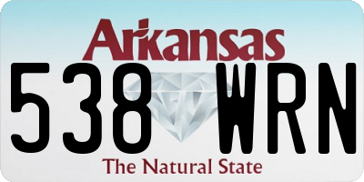AR license plate 538WRN