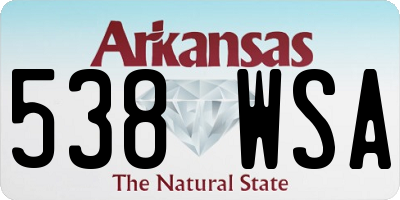 AR license plate 538WSA