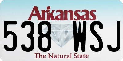AR license plate 538WSJ