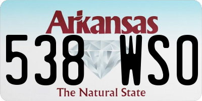 AR license plate 538WSO
