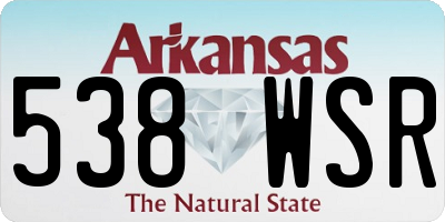 AR license plate 538WSR