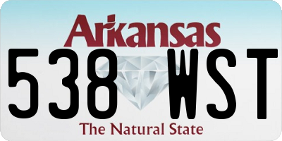 AR license plate 538WST