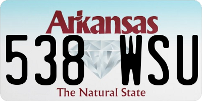 AR license plate 538WSU