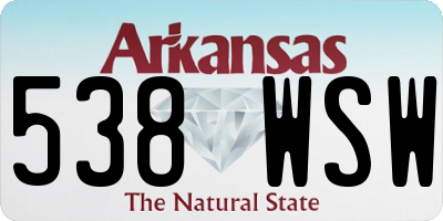 AR license plate 538WSW