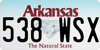 AR license plate 538WSX