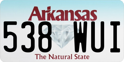 AR license plate 538WUI