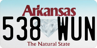 AR license plate 538WUN