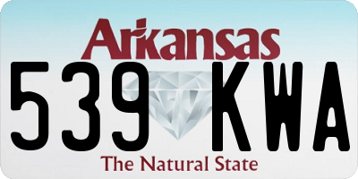 AR license plate 539KWA
