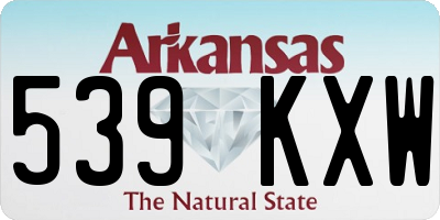 AR license plate 539KXW