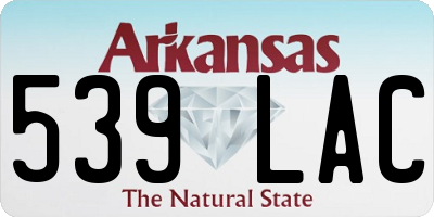 AR license plate 539LAC