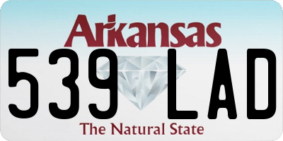AR license plate 539LAD