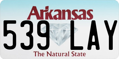 AR license plate 539LAY