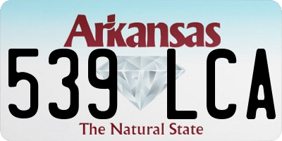 AR license plate 539LCA