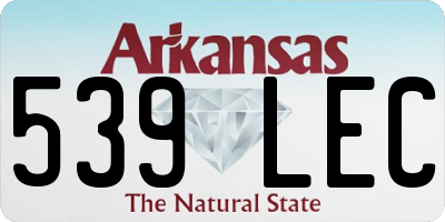AR license plate 539LEC