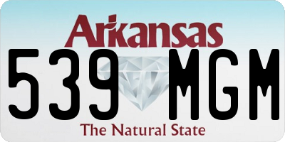 AR license plate 539MGM