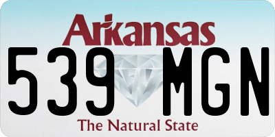 AR license plate 539MGN