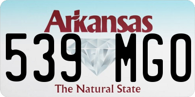AR license plate 539MGO