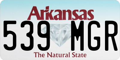 AR license plate 539MGR