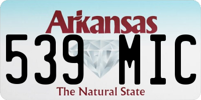 AR license plate 539MIC