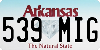 AR license plate 539MIG