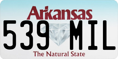 AR license plate 539MIL