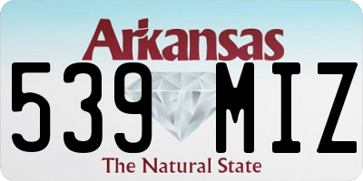 AR license plate 539MIZ
