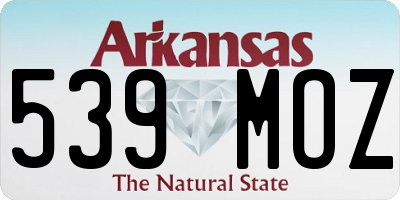AR license plate 539MOZ