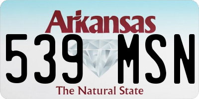 AR license plate 539MSN