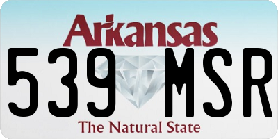AR license plate 539MSR