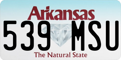 AR license plate 539MSU