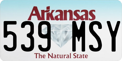 AR license plate 539MSY