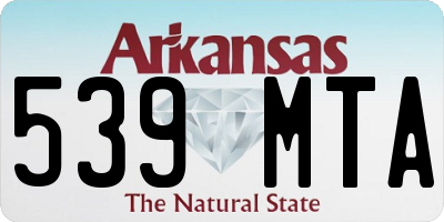 AR license plate 539MTA