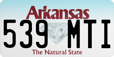 AR license plate 539MTI