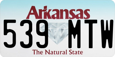 AR license plate 539MTW