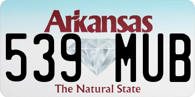 AR license plate 539MUB