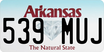 AR license plate 539MUJ