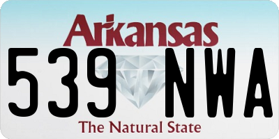 AR license plate 539NWA