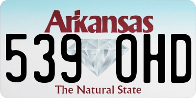 AR license plate 539OHD