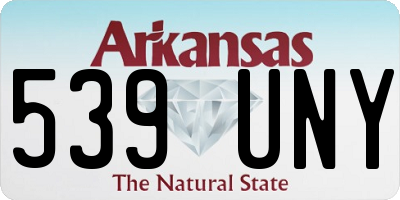 AR license plate 539UNY