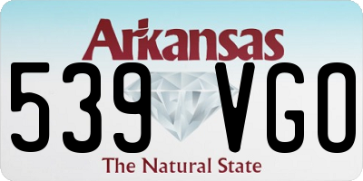 AR license plate 539VGO
