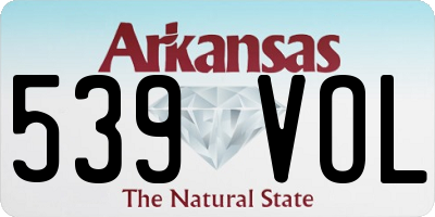 AR license plate 539VOL