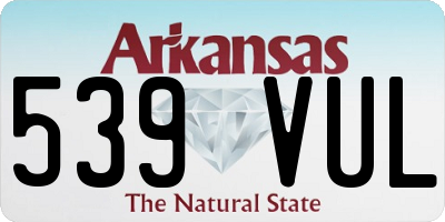 AR license plate 539VUL