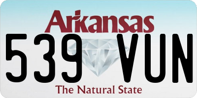 AR license plate 539VUN