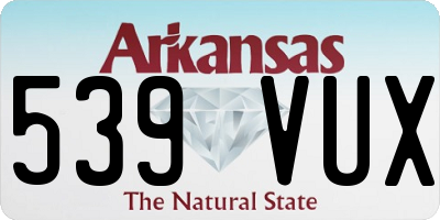 AR license plate 539VUX