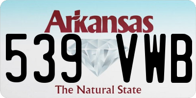 AR license plate 539VWB