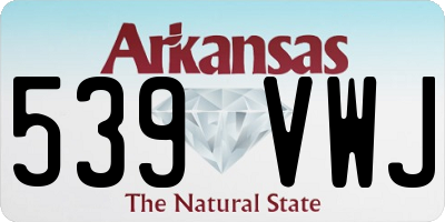 AR license plate 539VWJ