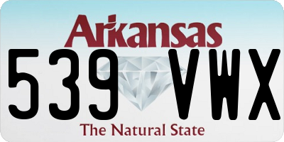 AR license plate 539VWX