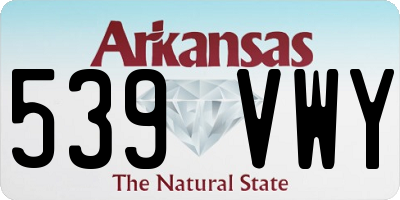 AR license plate 539VWY